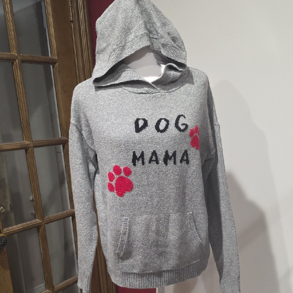 Lou & Grey Dog Mama Hooded Sweater SZ S